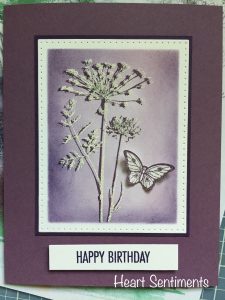 Meadow card with shadow stamping