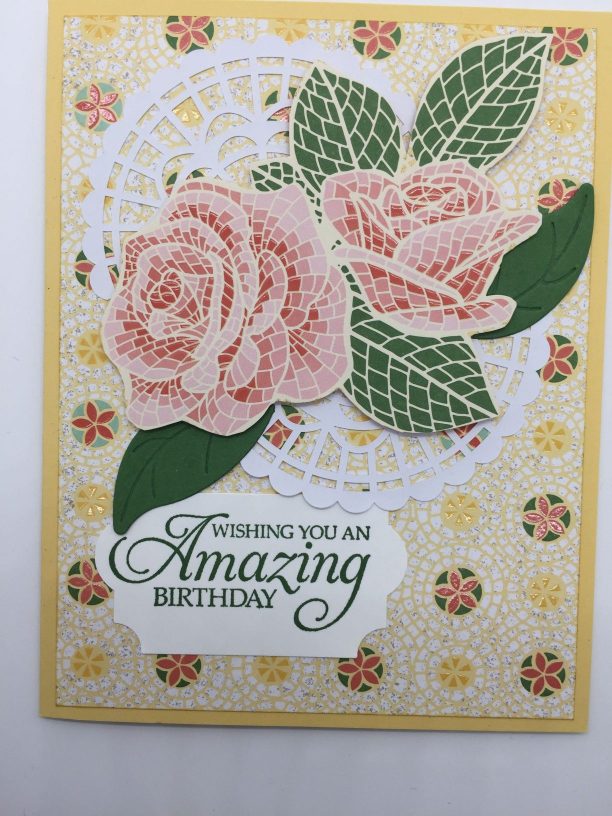 Mosaic Mood Card with rosess