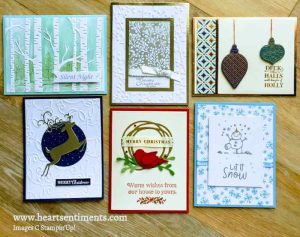 Christmas card designs from 2019 Stamp a Stack workshop