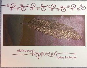 Copper embossed feather Copper embossed feather card
