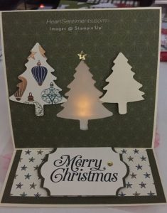 Easel luminary tree with punched trees