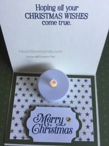 Tree easel luminary card opened