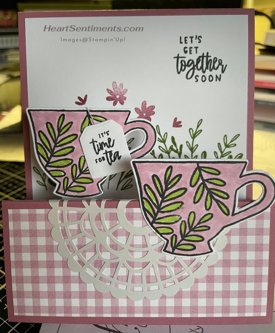 Tea Card Sentiments 3D Cup of Tea - Heart Sentiments