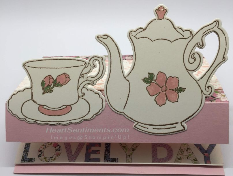 Photo of Tea Together easel card partially open