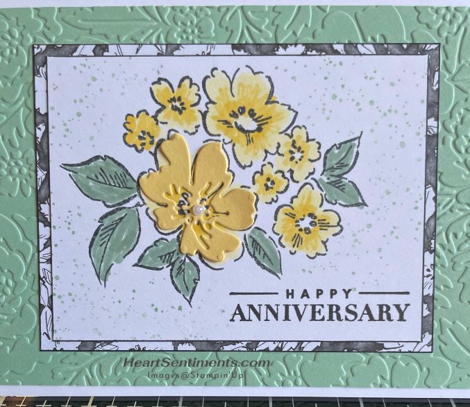 Hand-penned Petals card colored with dye markers