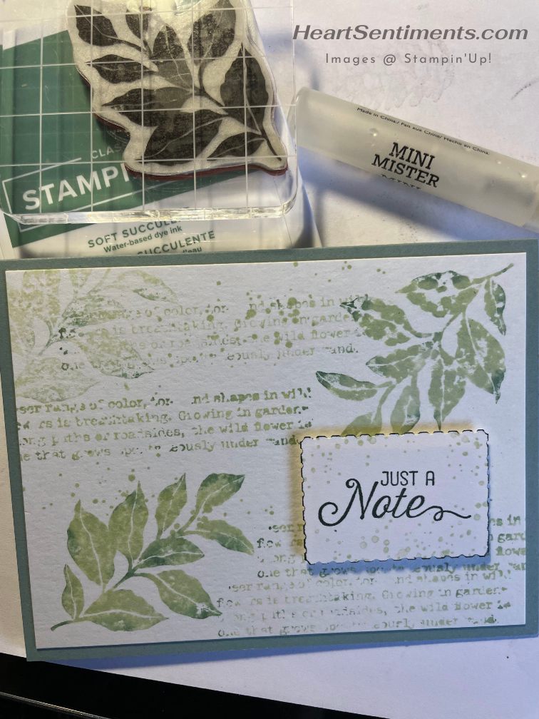 Watercoloring stamping card and supplies